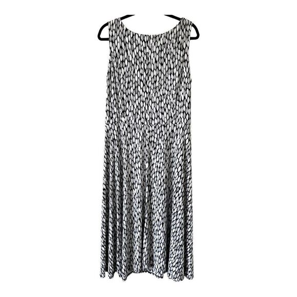 Perceptions Black White Sleeveless Stretch Maxi Dress Size 16W - Picture 2 of 7